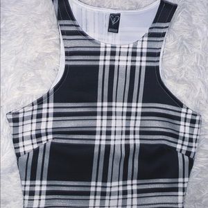 plaid crop top